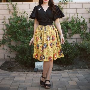 Pin up girl Rockabilly Halloween vintage skirt